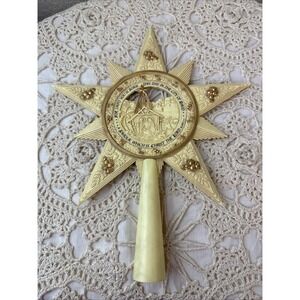 Vintage Enesco Nativity We Have Seen His Star Christmas Tree Topper 2-Sided 1983